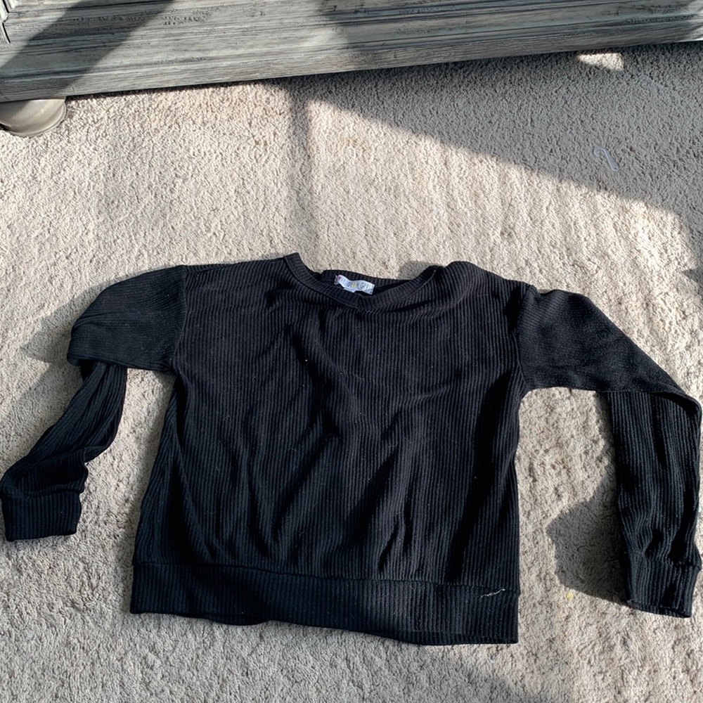 Long sleeve black ribbed girls size large top from Love, Glam, Girl